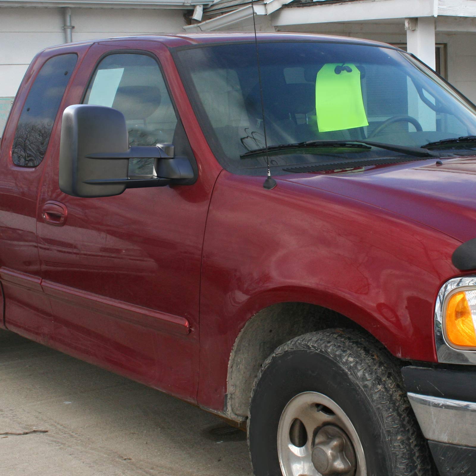 1997-2003 Ford F-150 Super Cab Black Manual Telescoping Towing Side Mirrors - Perfect for Hauling Trailers & Enhanced Road Visibility