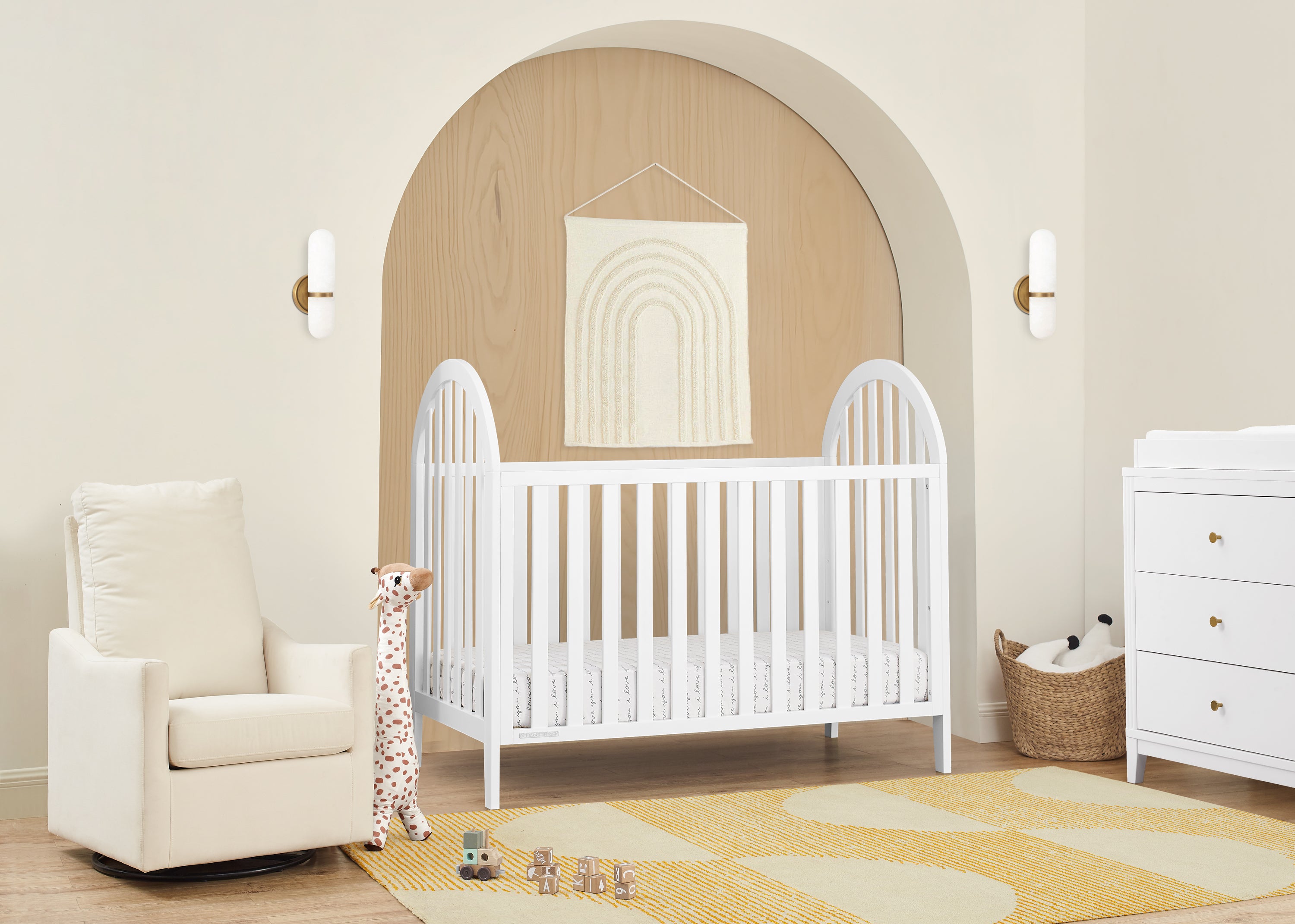 Milano 4-in-1 Convertible Baby Crib - Toddler Bed, Daybed & Full-Size Bed - Nursery Furniture for Boys & Girls - Perfect for Newborn to Teen Years