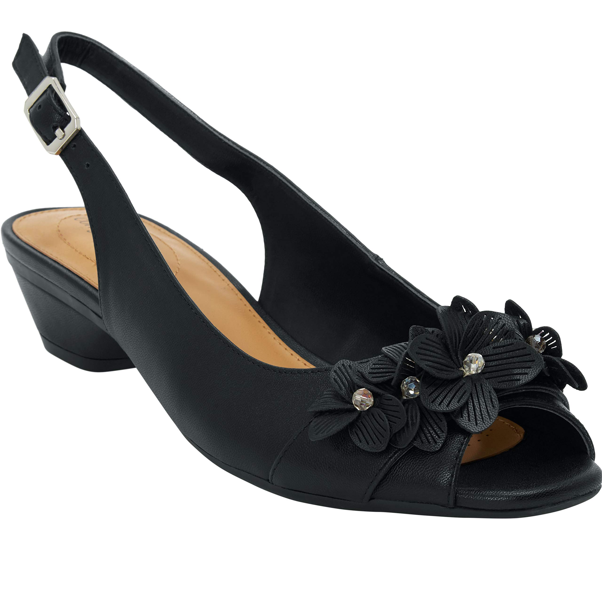 Comfortview Women's Wide Width The Rider Slingback Shoes - Comfortable & Stylish Slingback Heels for Work, Office & Casual Outfits