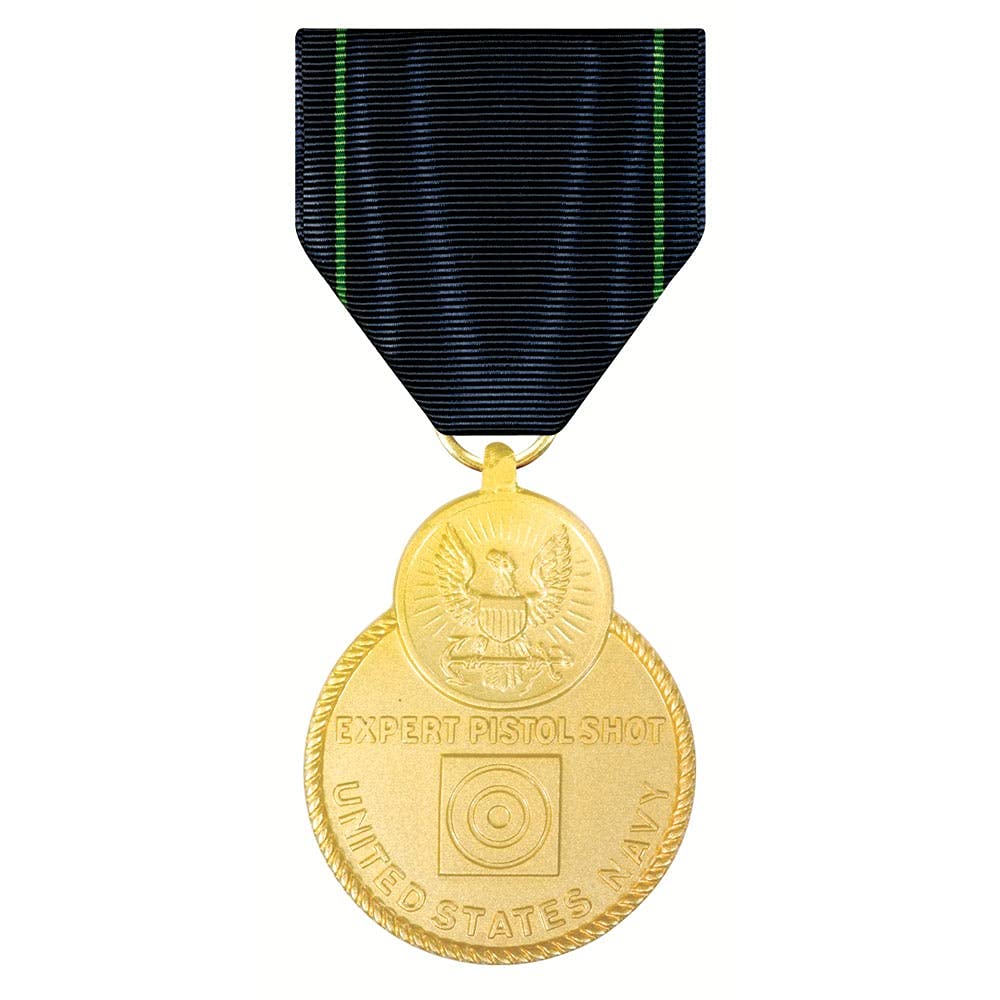 MEDALS OF AMERICA EST. 1976 Navy Expert Pistol Medal - Military Awards & Recognition for Marksmanship Excellence | Perfect for Navy Personnel, Shooting Competitions & Collectors