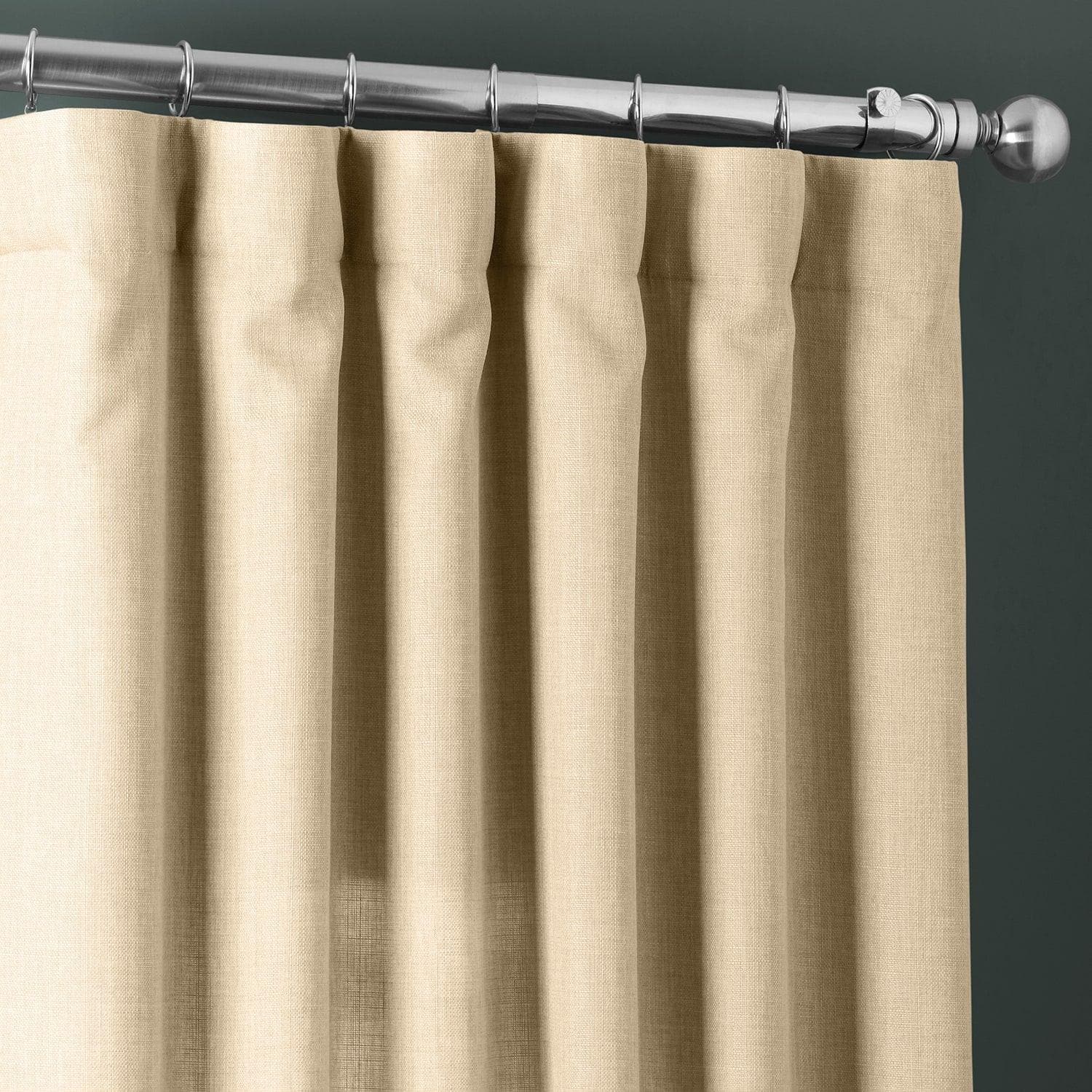 Sepia Tan Italian Faux Linen Blackout Curtains - Thermal Insulated Window Drapes for Bedroom, Living Room & Nursery (Set of 2 Panels)