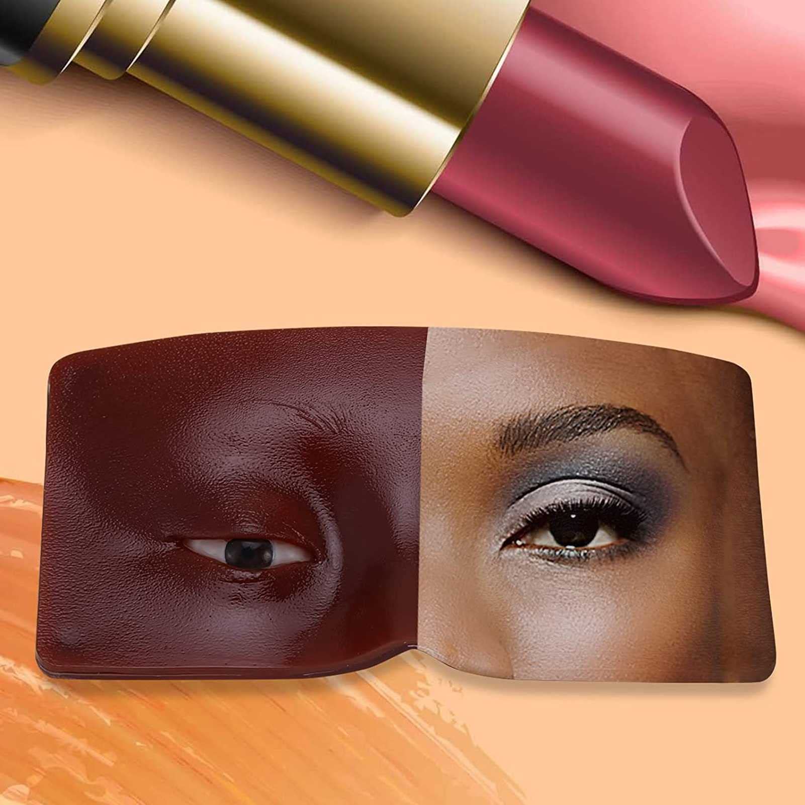 HYMONA 2022 Professional Silicone Makeup Practice Face Board - Realistic Training Skin with Brush for Eyelash & Eyebrow Application - Perfect for Makeup Artists, Beauty Students & Salon Practice