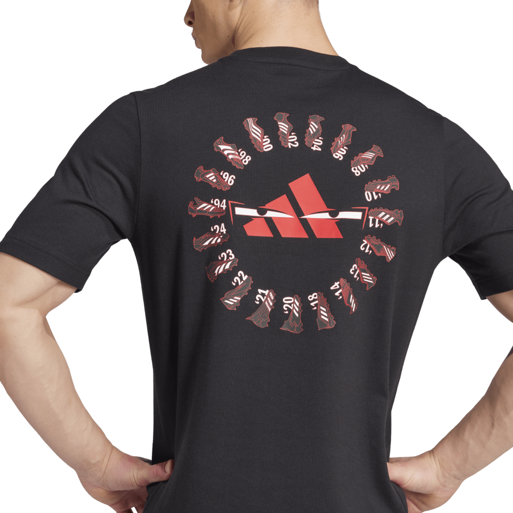 Adidas Predator History Graphic T-Shirt for Men - Black Soccer Jersey - Perfect for Football Fans, Training & Casual Wear