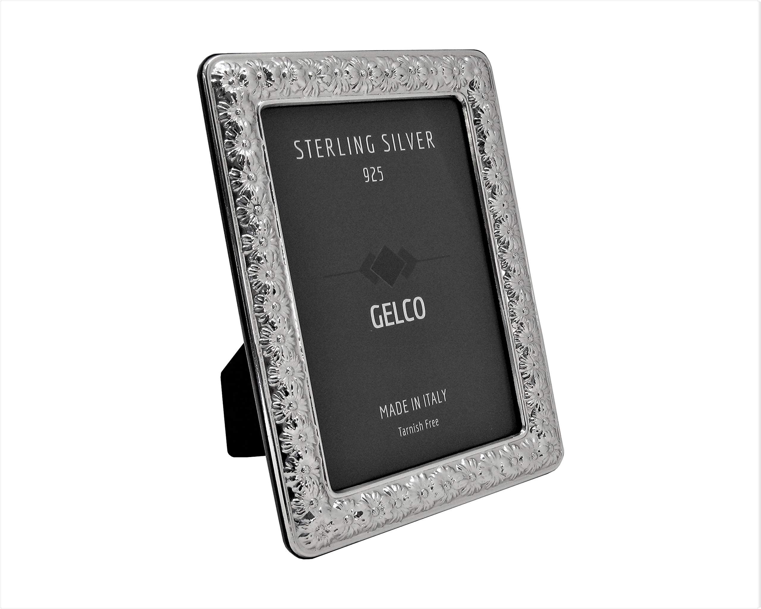 Italian 925 Sterling Silver Hand-Embossed Daisy Picture Frame (5x7) - Perfect for Wedding Gifts, Home Decor & Photo Displays