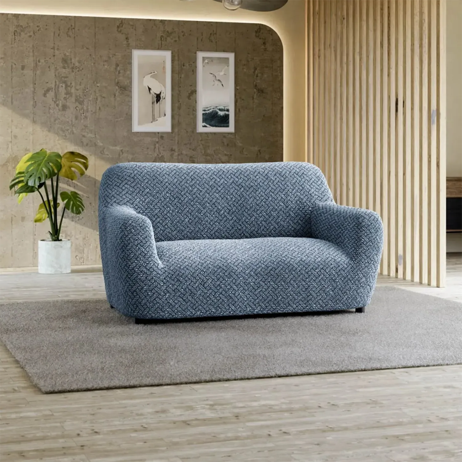 2 Seater Loveseat Slipcover - Soft Microfiber Fabric with Stylish Prints - Perfect for Living Room, Bedroom or Dorm Decor