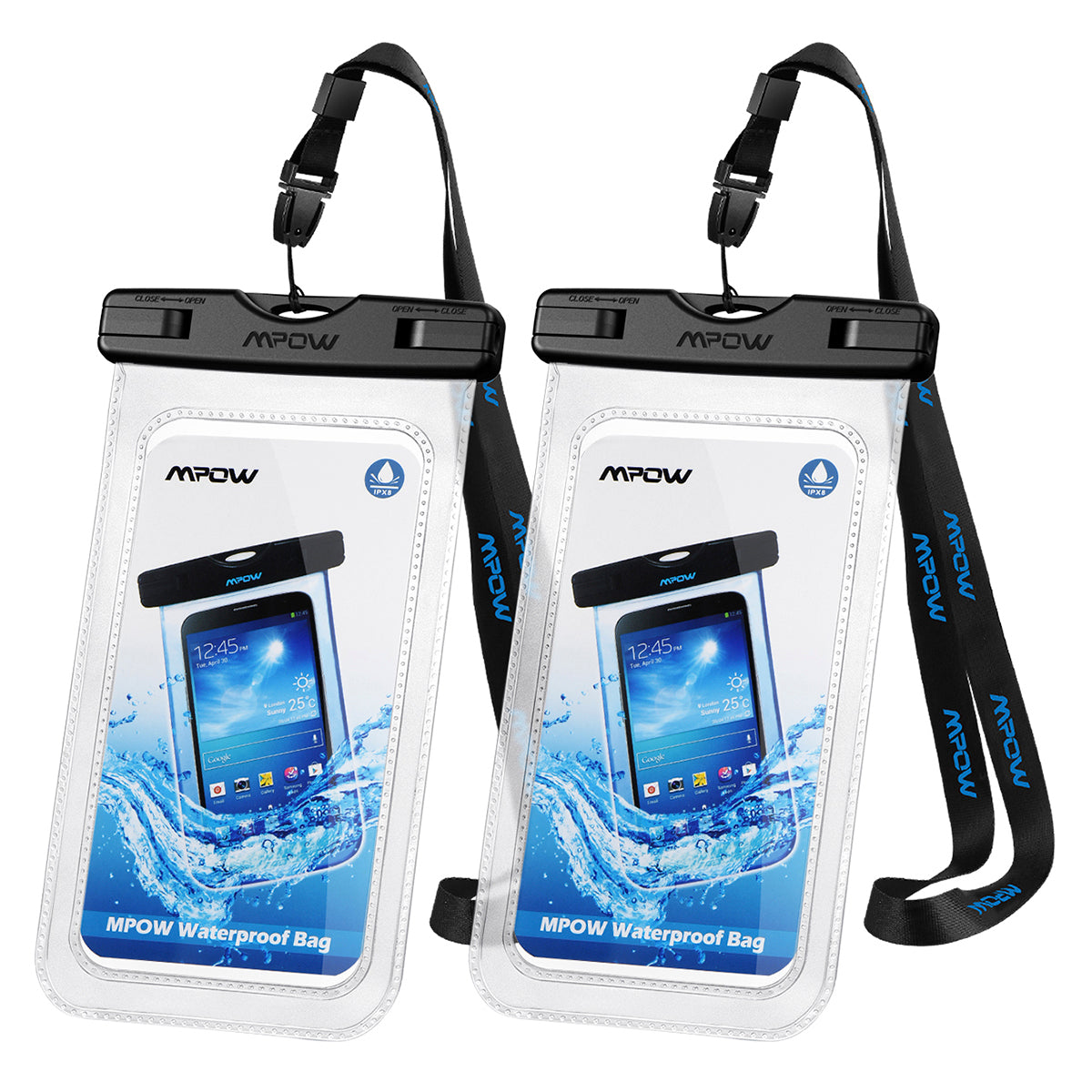 MPOW PA097A Waterproof Phone Pouch - IPX8 Certified Dry Bag for Swimming, Beach, Kayaking & Outdoor Activities - Universal Waterproof Case for iPhone 15/14/13, Samsung Galaxy S23/S22 & More Smartphones