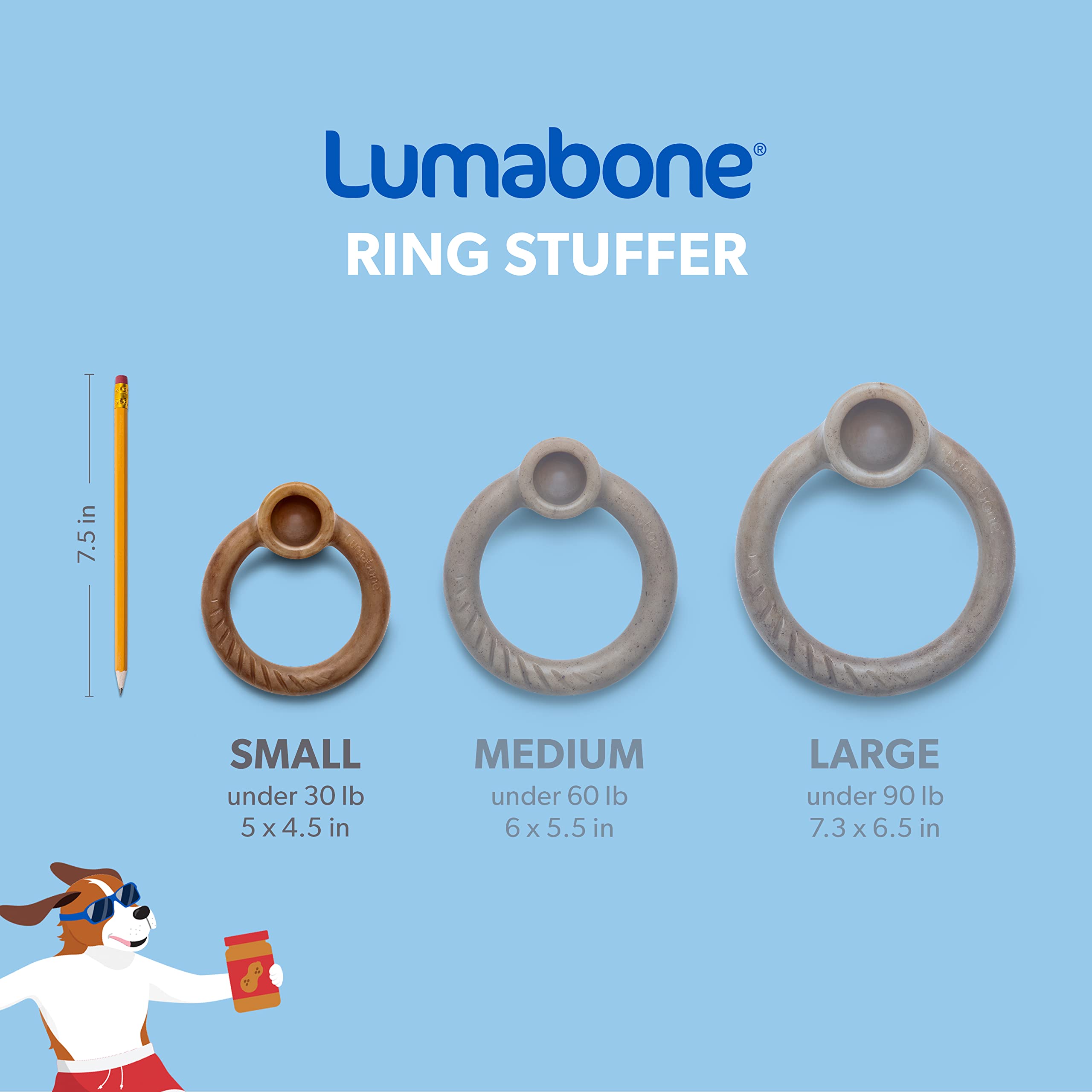 Durable Ring Stuffer Chew Toy for Aggressive Chewers - Real Bacon Flavor Dog Chew Toy - Made in USA - Small Size for Medium Dogs - Perfect for Teething, Boredom Relief & Interactive Play