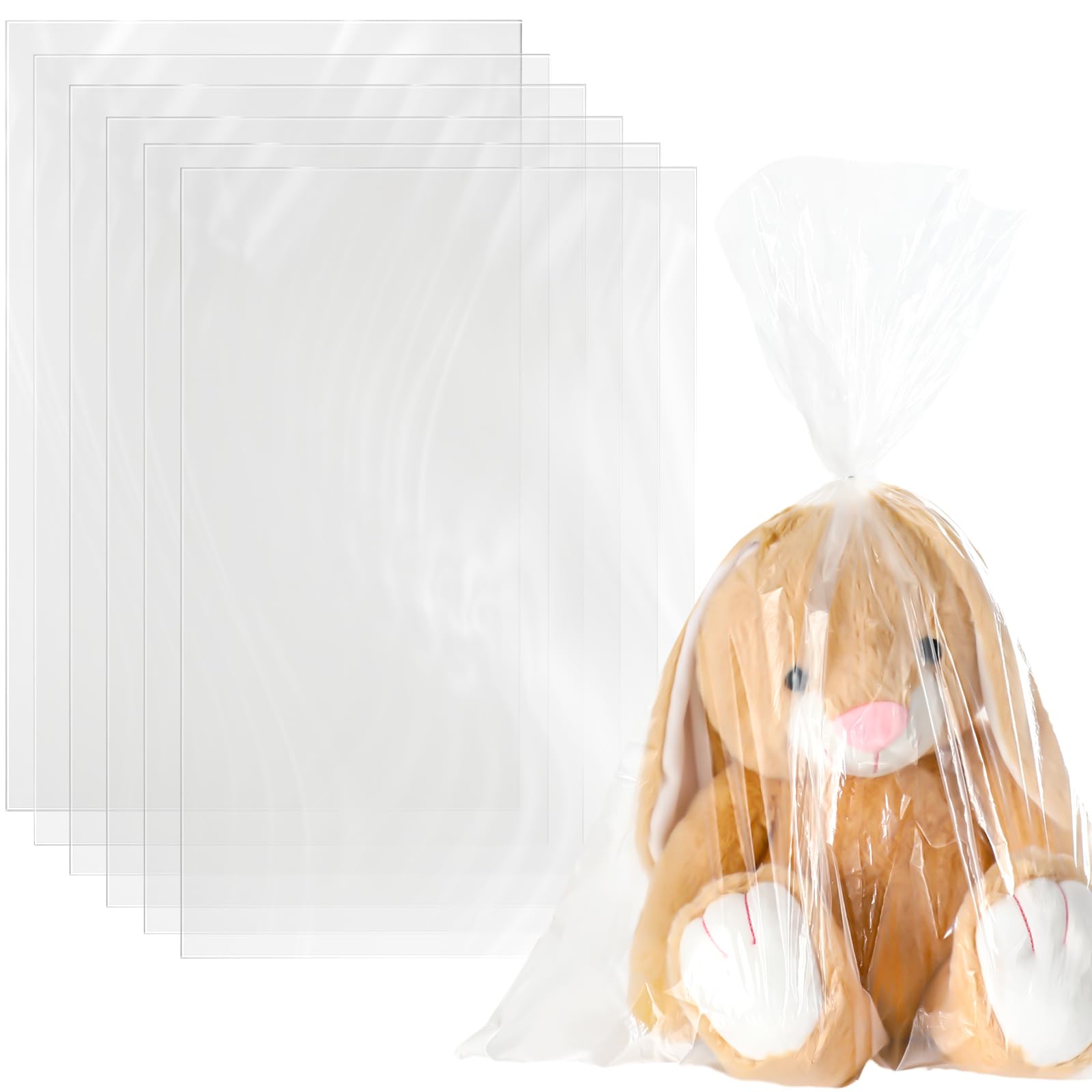 Yeaqee 100 Pack 12x18 Inch Clear Plastic Bags - 1.1 Mil Thick Poly Bags for Packaging, Storage & Shipping - Perfect for Bread, Dough, Clothes, Toys & Popcorn - Resealable Flat Poly Bags for Retail, Bakery & Home Organization