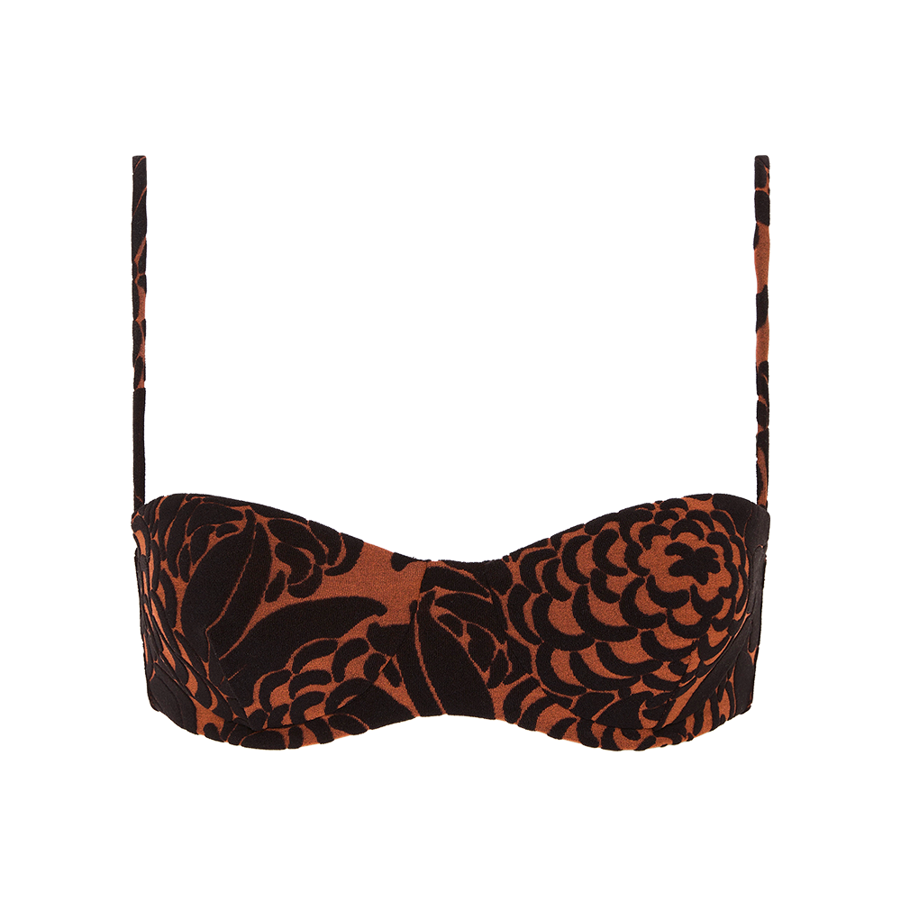 Dawn Balconette Sandflower Floral Terry Bra - Comfortable Lace Underwire Bralette for Everyday Wear & Layering