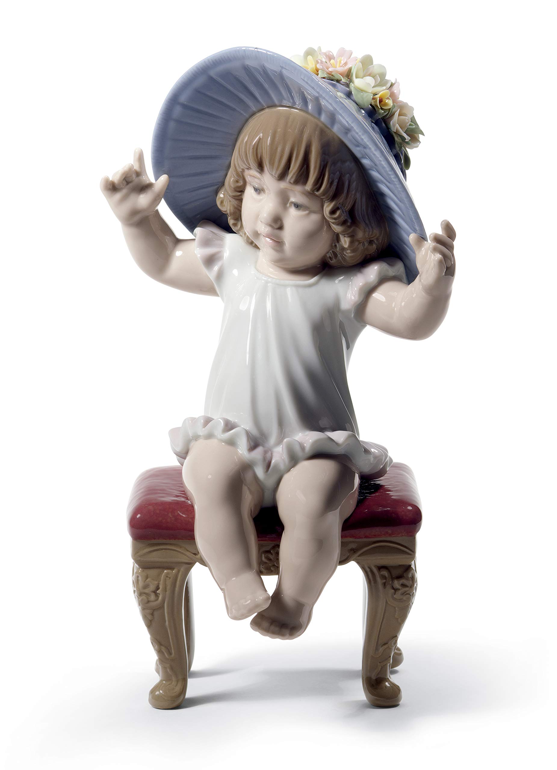 LLADRÓ Dress Up Time Girl Porcelain Figurine - Elegant Baby Doll Collectible for Home Décor & Gift Giving