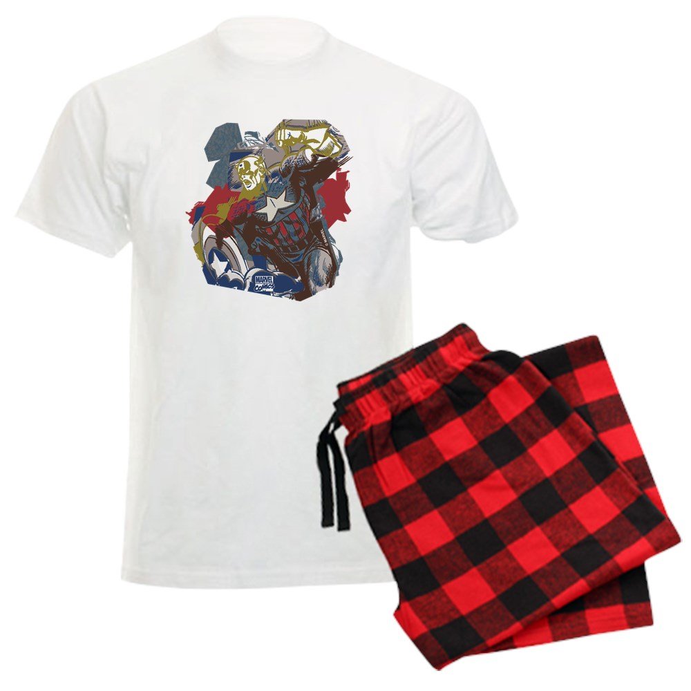 Captain America Men's Lightweight Pajama Set - Soft Cotton Sleepwear for Superhero Fans | Perfect for Lounging, Movie Nights & Comic Conventions