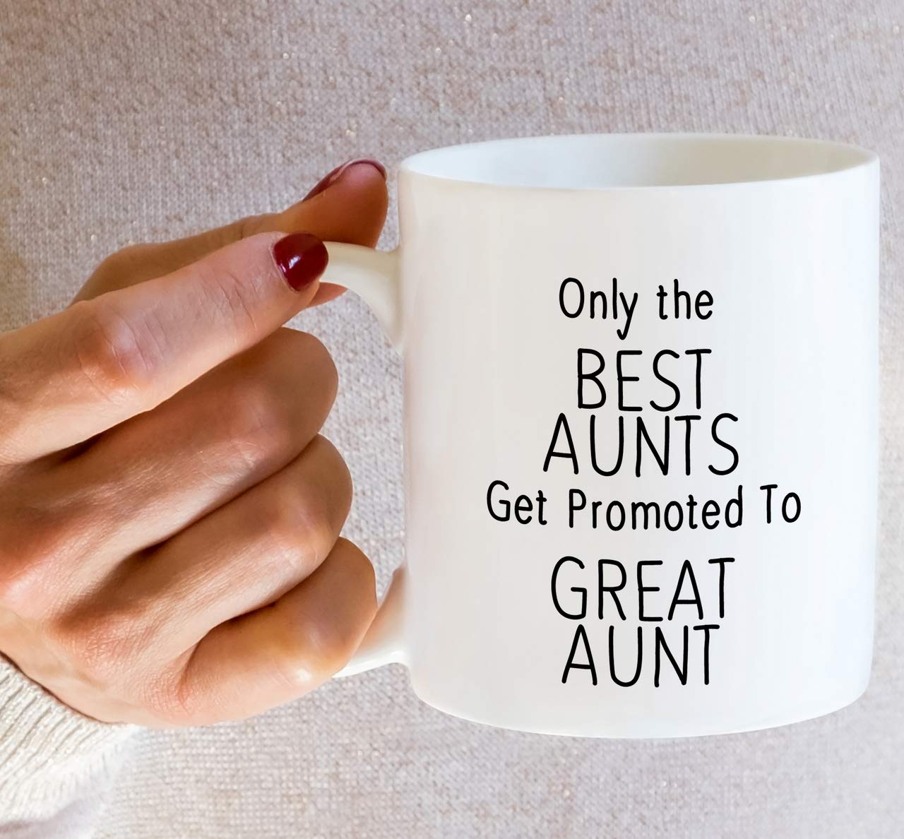 Retreez Funny 11 Oz Ceramic Coffee Mug - Best Aunts Get Promoted to Great Aunt - Sarcastic & Motivational Gift for Sister, Friends, Babysitter, Nanny - Perfect for Daycare, Birthday & Tea Time