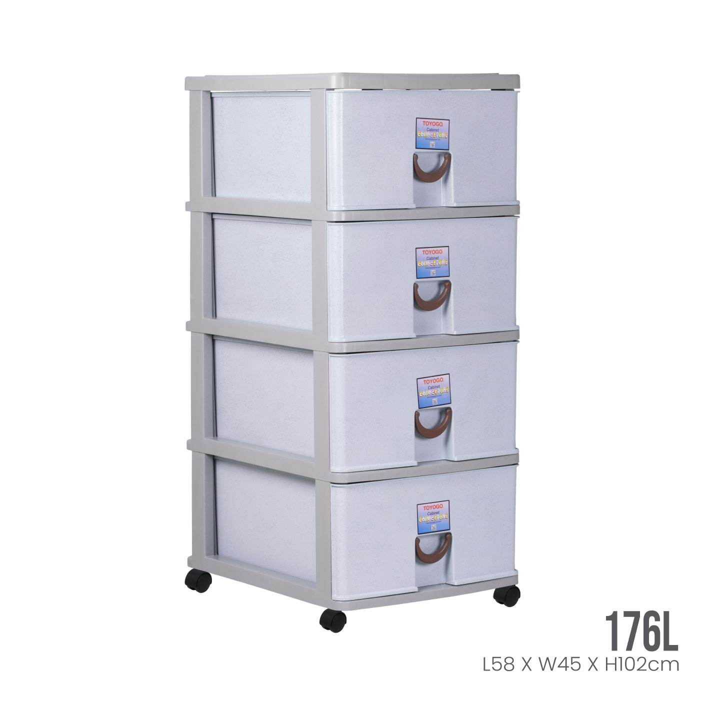 GREY FRAME MARBLE DRAWER (804-4GF-MRB)