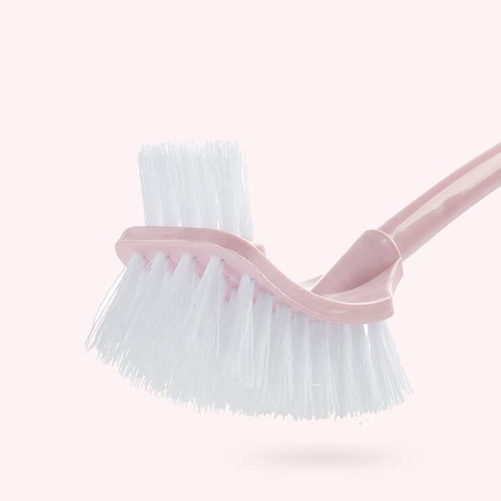 Long Handle Double-Sided Toilet Brush with Holder Set - Bathroom Cleaning Tool for Deep Stain Removal (Pink) | Ideal for Home, Apartment & RV Toilet Cleaning