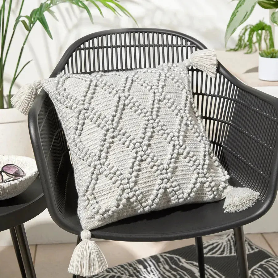 Premium Drift Home Alda Outdoor Cushion - Waterproof & UV Resistant Patio Furniture Cushion, Soft Grey - Perfect for Garden, Poolside & Backyard Relaxation