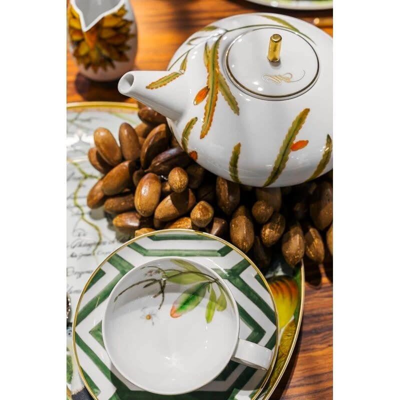 Vista Alegre Amazonia 5-Piece Dinner Plate Set - Elegant Porcelain Tableware for Fine Dining, Wedding Registry & Holiday Entertaining