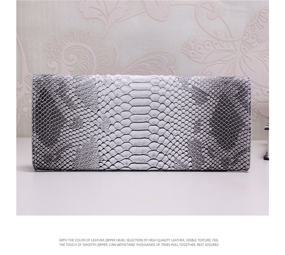 Genuine Leather Snakeskin Envelope Handbag Wallet Clutch for Women - Elegant Evening Bag for Parties, Weddings & Special Occasions