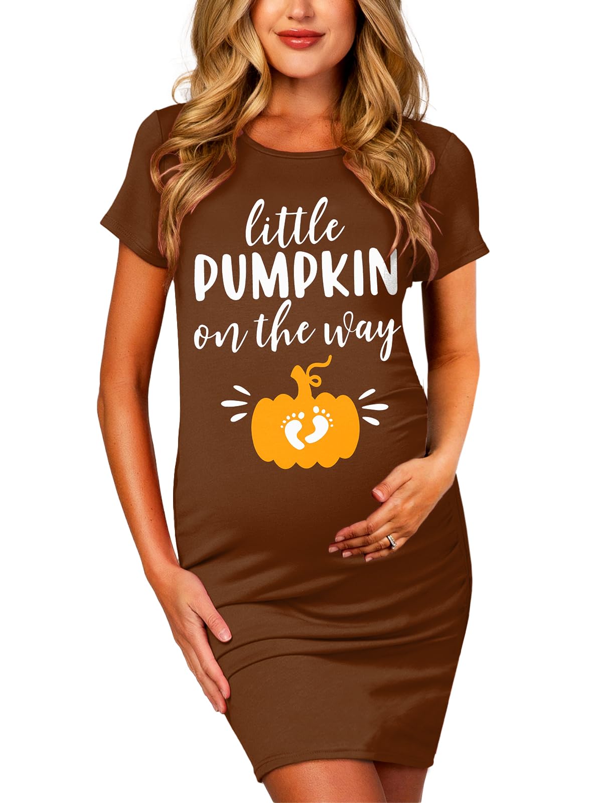 Deerose Women's Maternity Dress - Funny Printed Easter & Halloween Pregnancy Outfit for Casual Wear | Perfect for Baby Showers, Holiday Parties & Photo Shoots