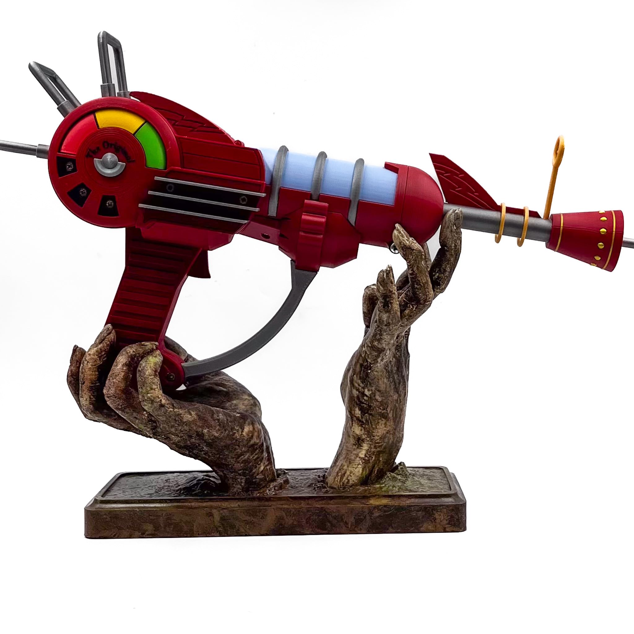 Call of Duty Zombies Ray Gun Replica - Safe & Detailed Cosplay Prop for COD Fans | Perfect for Halloween, Gaming Events & Collectors Display (Includes Zombie Stand)