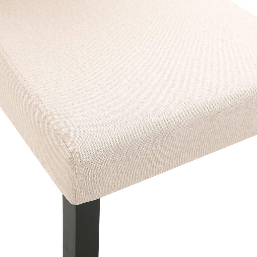 SKM Dining Chairs Set of 4 - Cream Fabric Upholstered Kitchen Chairs with Padded Seats - Modern Dining Room Furniture for Home, Restaurant & Office Use
