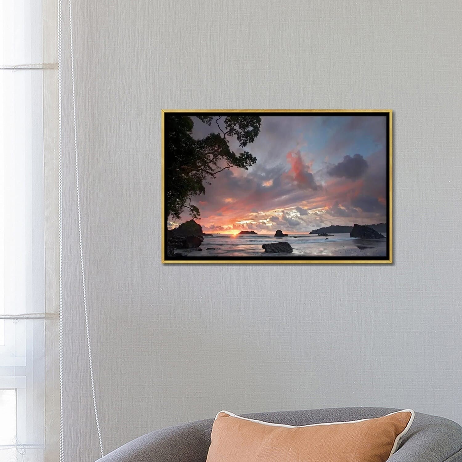 Tim Fitzharris Framed Wall Art - Stunning Beach & Coastline Landscape of Manuel Antonio National Park, Costa Rica | Perfect for Living Room, Office & Coastal Decor