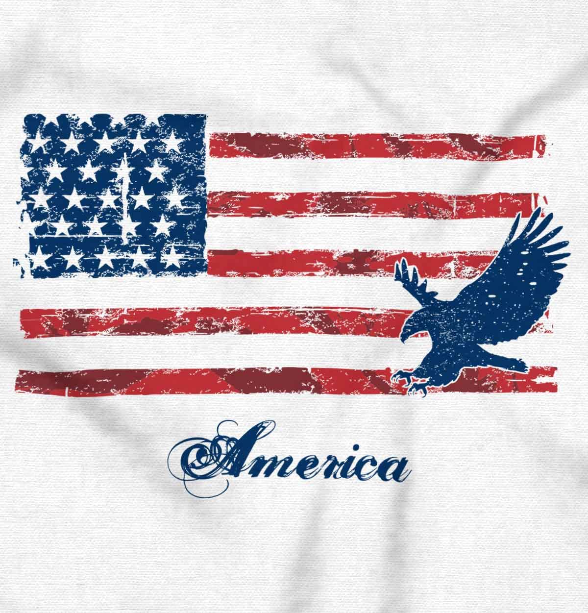 Patriotic American Flag & Eagle Long Sleeve T-Shirt for Men & Women - Durable Comfort Wear for Outdoor Activities, Casual Style & 4th of July Celebrations