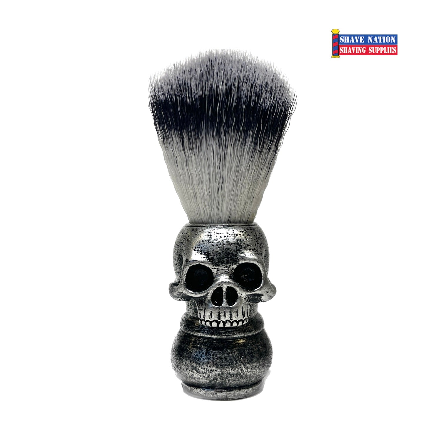 Premium Synthetic Shaving Brush with Ergonomic Skull Handle - Soft Bristles for Smooth Shaving - Perfect for Wet Shaving & Travel Grooming Kits