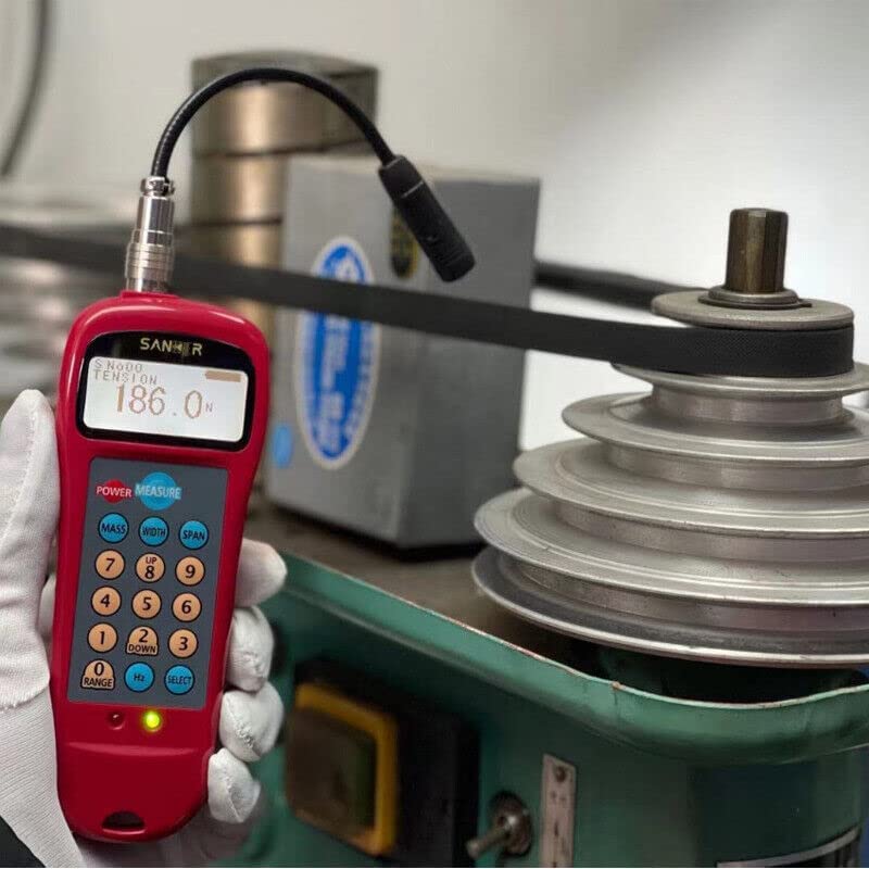 Sonic Belt Tension Meter - Digital Acoustic Belt Tension Tester for V-Belt, Fabric Covered Belt, Toothed Edge Belt, Multi-Vinged Belt & Power Transmission Belts | Industrial Maintenance & Automotive Repair Tool