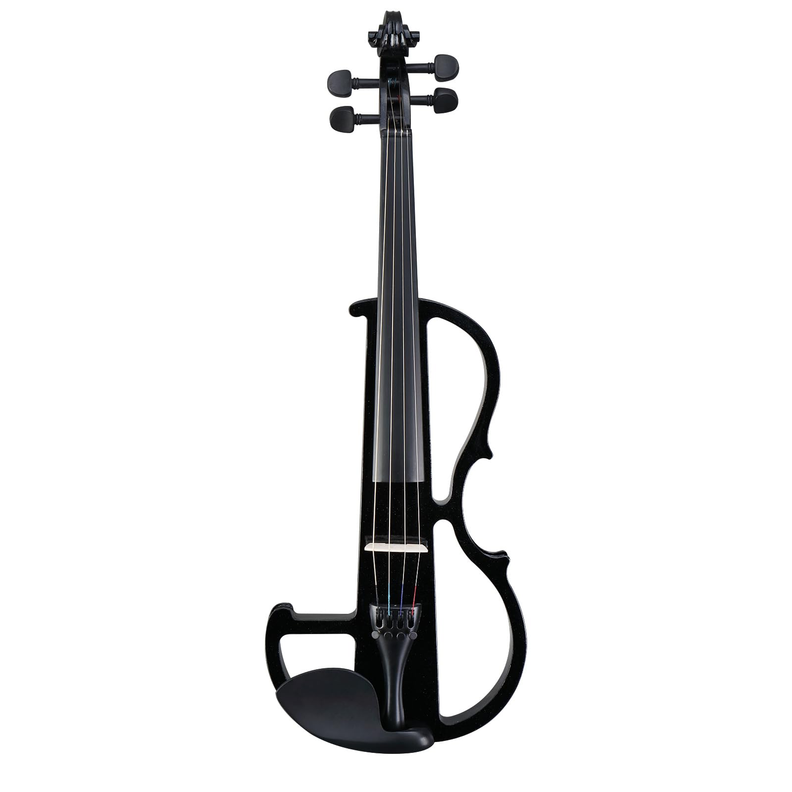 4/4 Full Size Electric Violin Kit for Adults & Students - Professional Black Violin Set with Case, Bow, Rosin & Headphones | Perfect for Beginners, Practice & Live Performances