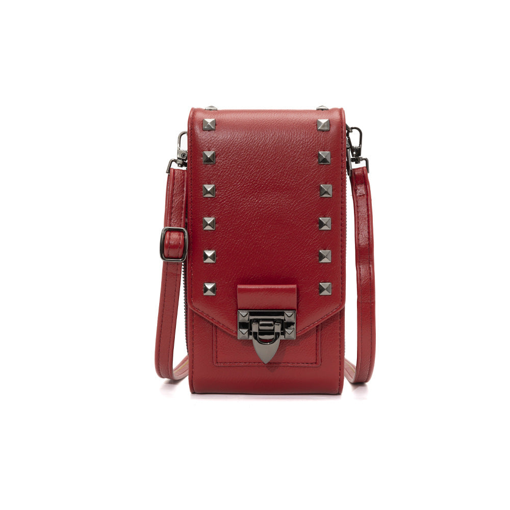 Stylish Women's Solid Color Crossbody Shoulder Bag with Rivet Design - Perfect for Phone, Wallet & Essentials - Ideal for Work, Travel & Daily Use