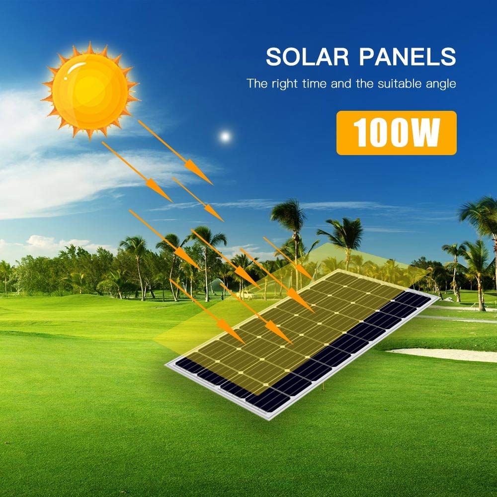 500W Grid-Tied Solar Panel Kit - 5x100W Monocrystalline Solar Panels + 1000W Grid-Tie Inverter (110V AC) for Home Solar Power System | Reduce Electricity Bills | Perfect for Residential Rooftop & Off-Grid Energy Solutions