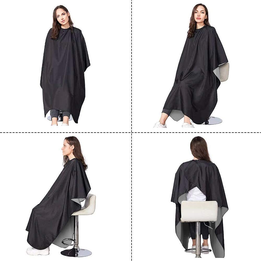 DEXO Professional Hair Cutting & Coloring Cape for Men & Women - Salon & Home Use - Full-Length Black Barber Cape (1 Pack) - Perfect for Haircuts, Hair Dyeing & Styling Services