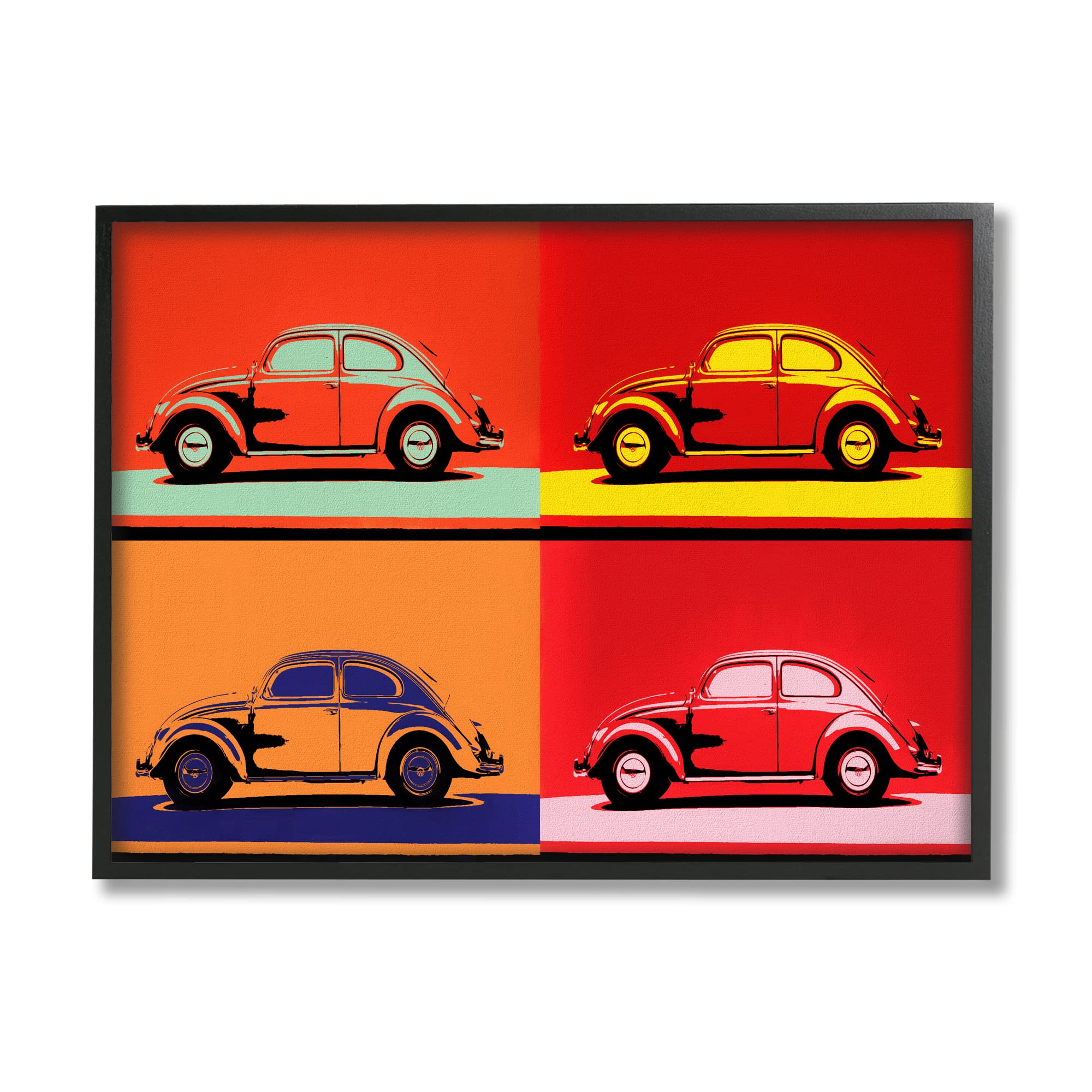 Stupell Industries Vintage Pop Art Car Poster - Red Bold Automobile Design by Daniel Sproul | Wall Decor for Man Cave, Garage, Office & Living Room