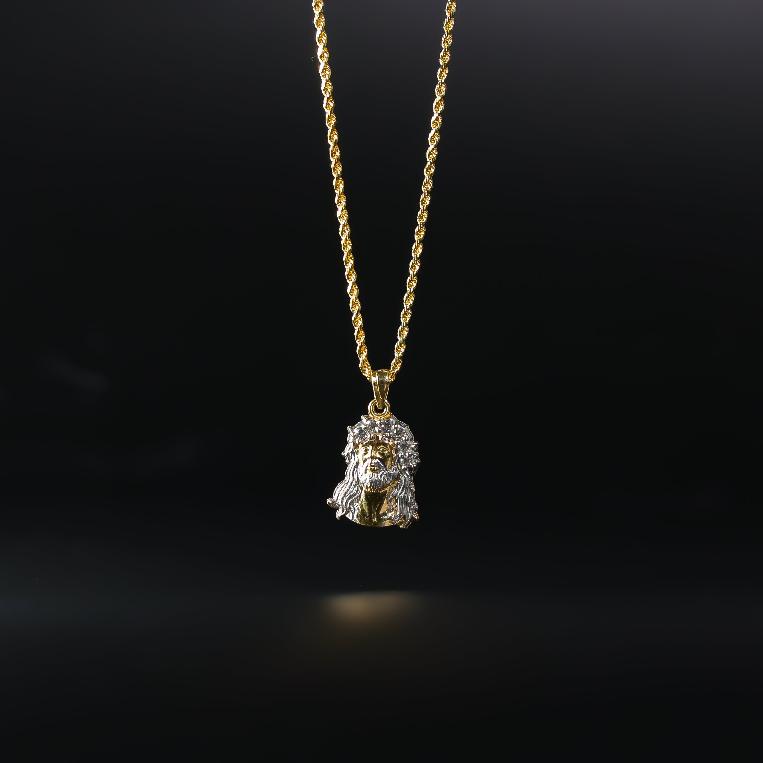Gold CZ Jesus Christ Head Pendant Necklace - Model 1184 | Religious Jewelry for Men & Women, Perfect for Church, Baptism & Daily Wear