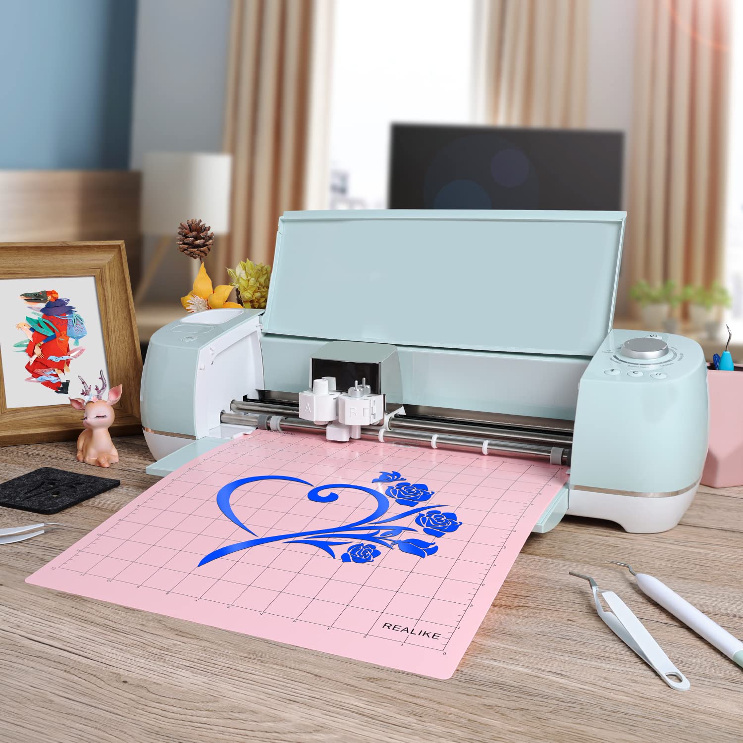 REALIKE 12x12 Inch FabricGrip Cutting Mat - 3 Pack Replacement Sticky Mats for Cricut Maker 3, Maker, Explore 3, Air 2, Air & One - Perfect for Fabric Cutting, Vinyl Projects & DIY Crafts