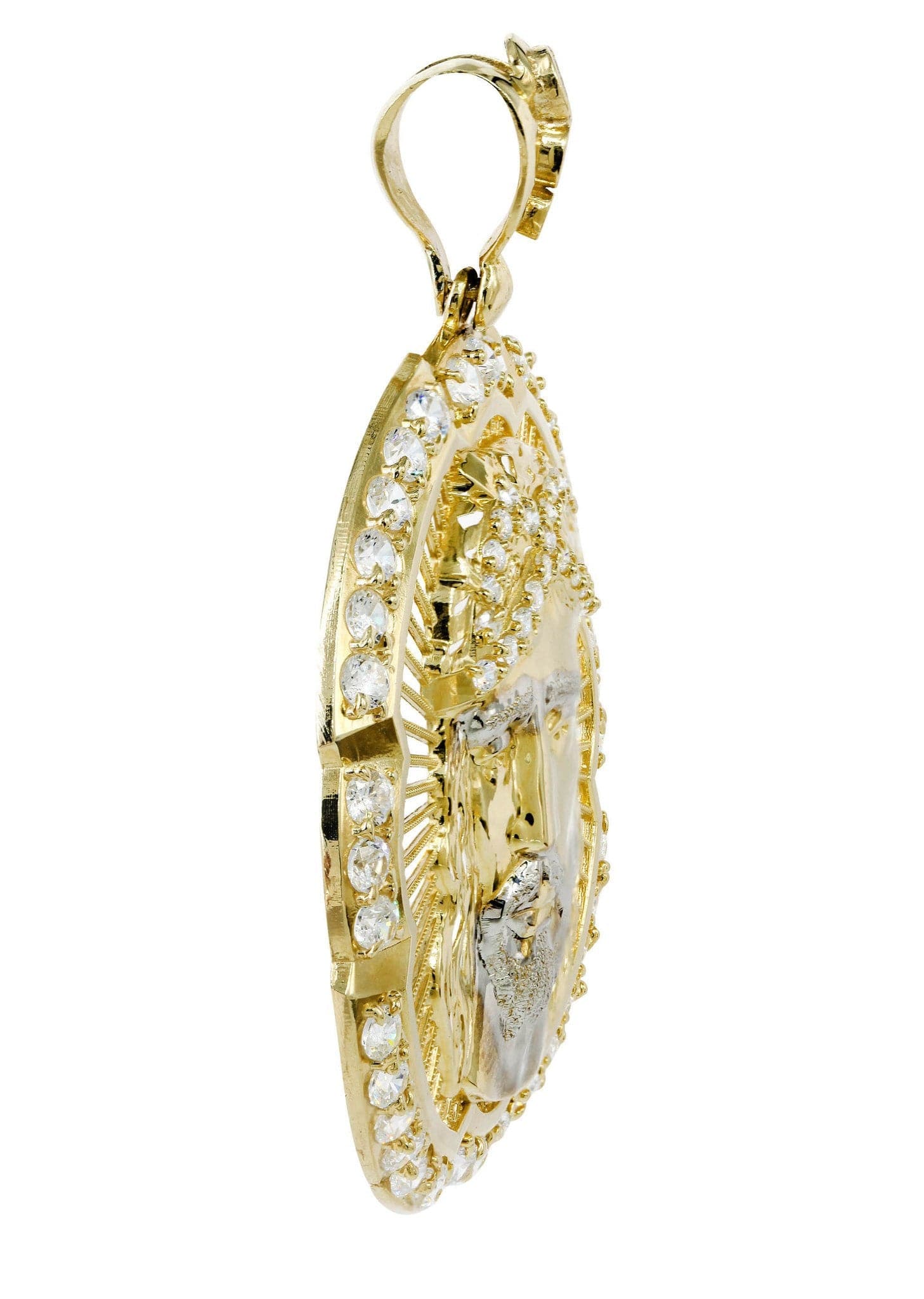 10K Gold Jesus Piece Pendant Necklace - 18.7 Grams Religious Jewelry for Men & Women - Perfect for Church, Gifts & Everyday Wear