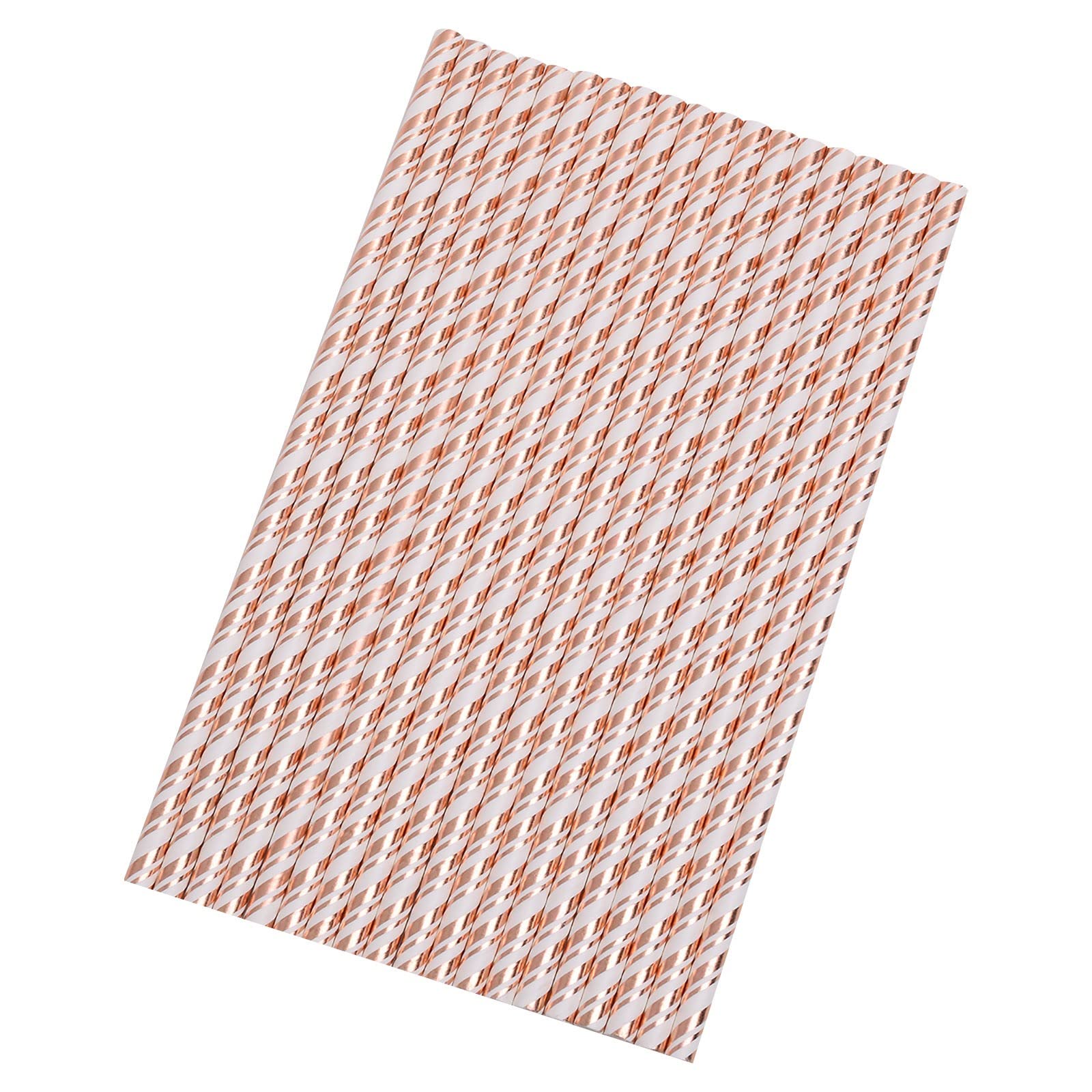 Premium Biodegradable Striped Paper Drinking Straws - 25-Pack Eco-Friendly Disposable Straws for Parties, Weddings, and Home Use - Durable & Flexible - One Size Fits All - Perfect for Smoothies, Cocktails, and Beverages