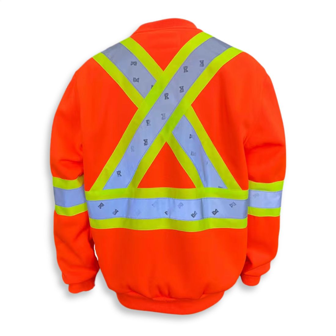 Big K Men's High Visibility 11oz Polyester Microfleece Crewneck Sweatshirt BK3559OR - Warm Workwear for Construction, Road Crew & Outdoor Safety