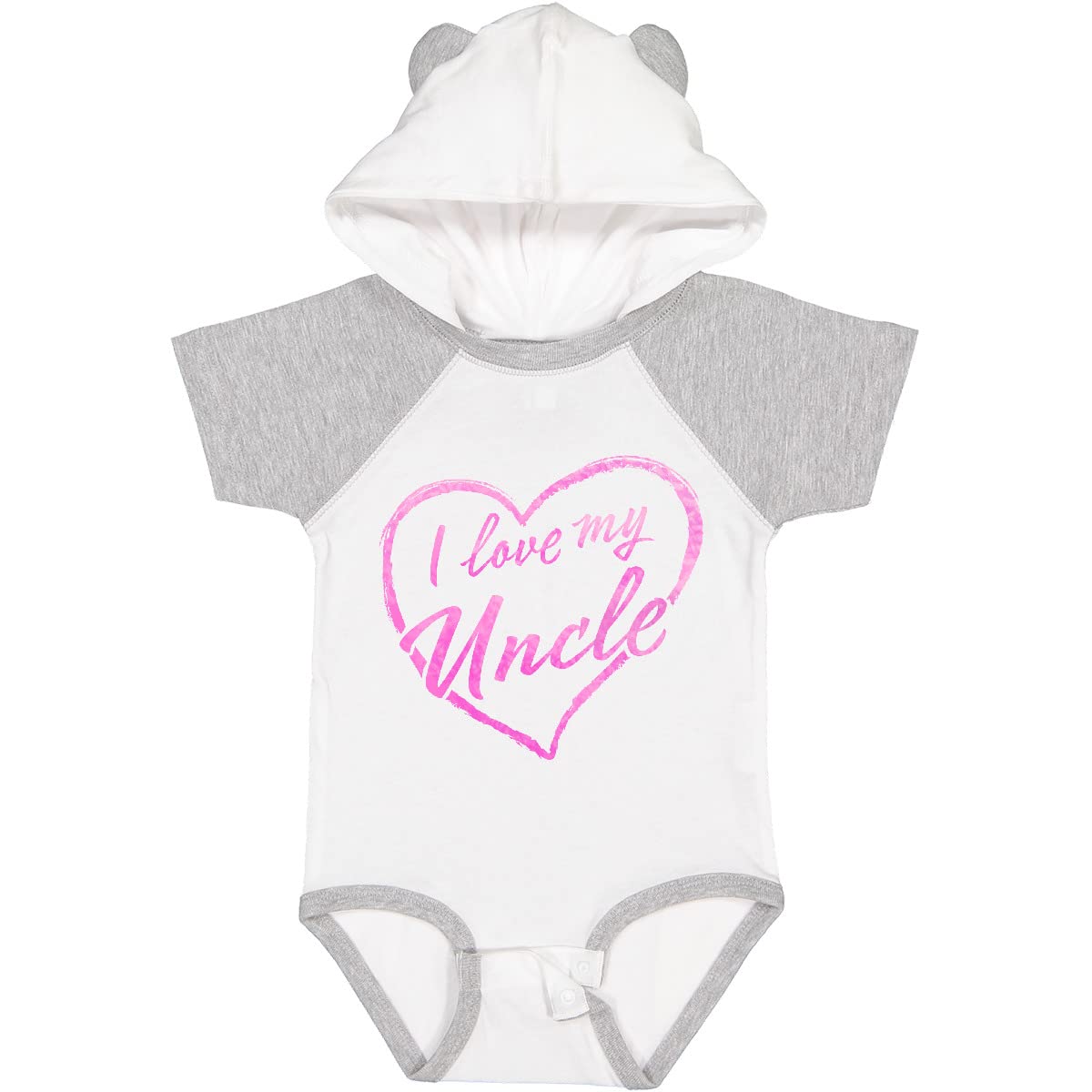 Inktastic I Love My Uncle Pink Chalk Heart Baby Bodysuit - Cute Infant Onesie for Family Photos, Gifts & Special Occasions
