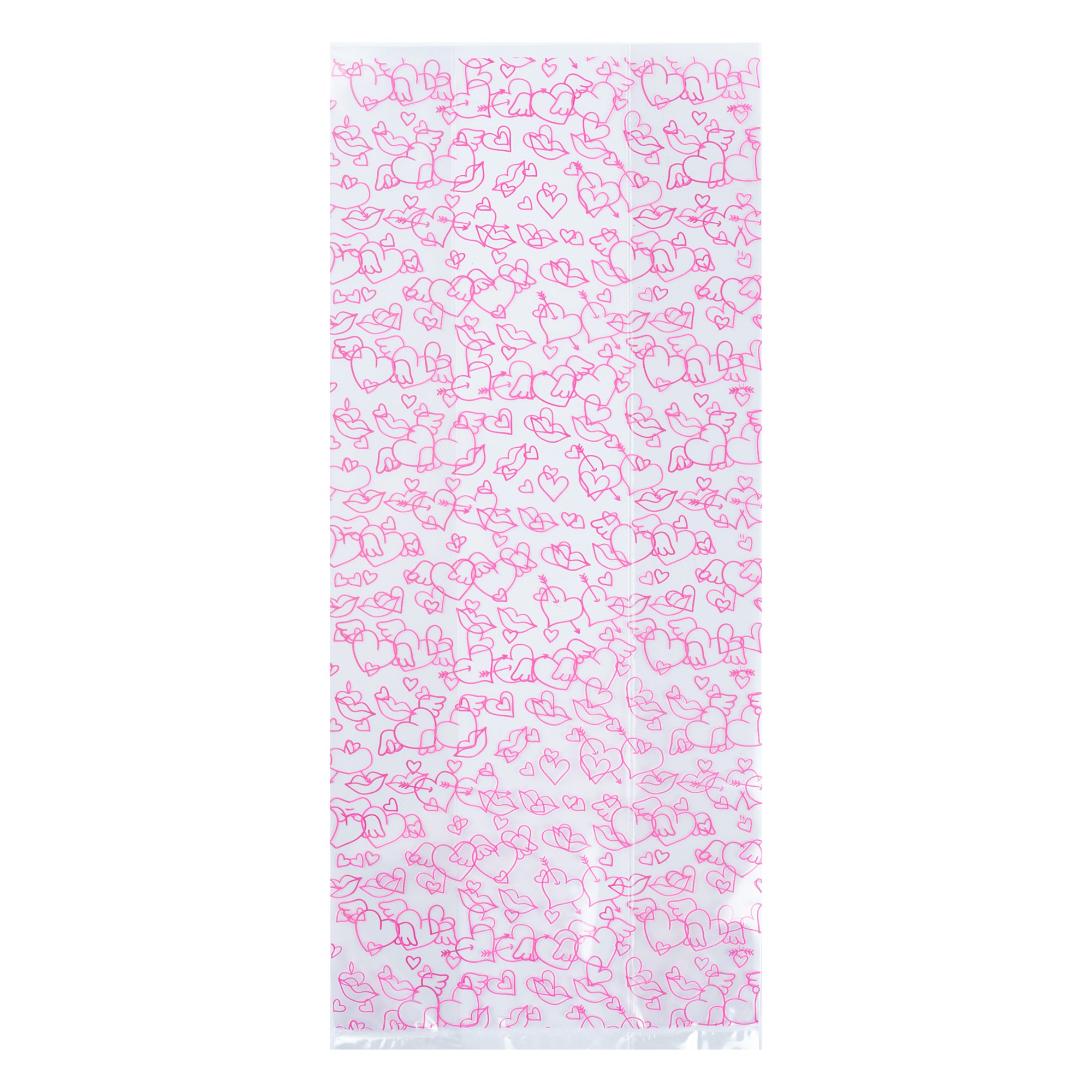 Winged Hearts Plastic Candy Bags - Gusseted 5 x 3 x 11 Inches - Bulk 4000 Count Box for Party Favors, Wedding Treats & Candy Packaging