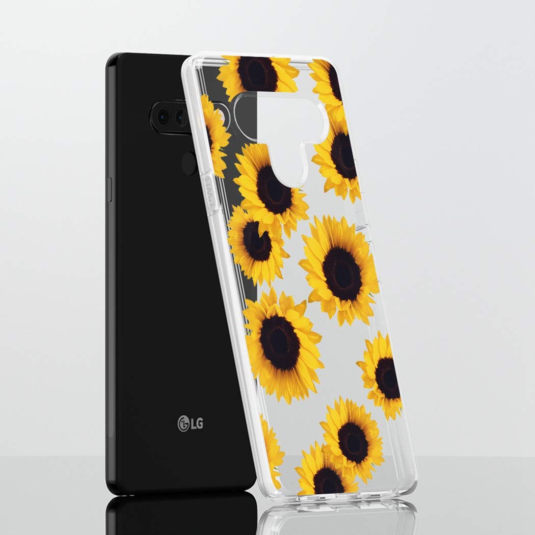 LG K51 Case, LG Reflect Case, LG Q51 Case - Clear Soft TPU Shockproof Protective Phone Cover for Women & Girls (Sunflower Design) - Perfect for Everyday Use, Work & Travel Protection