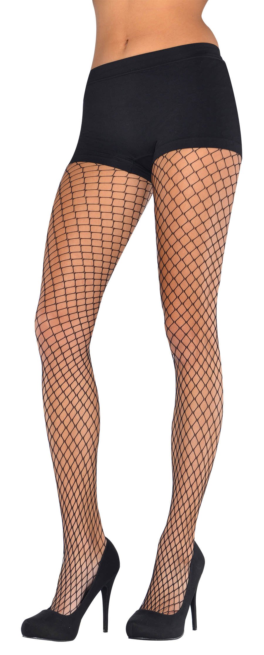 Amscan 844817 Black Diamond Net Stockings - Women's Fishnet Stockings for Halloween, Cosplay, Burlesque & Party Costume Accessories