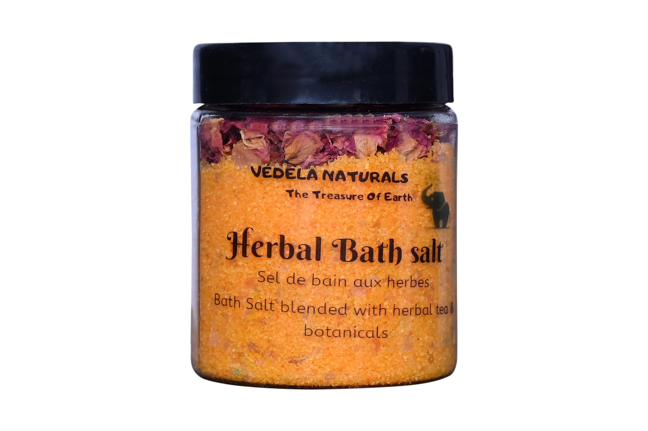 VÉDELA Naturals Lavender Bath Salt Set of 3 - Relaxing & Soaking Gift Box for Spa, Stress Relief & Self Care at Home