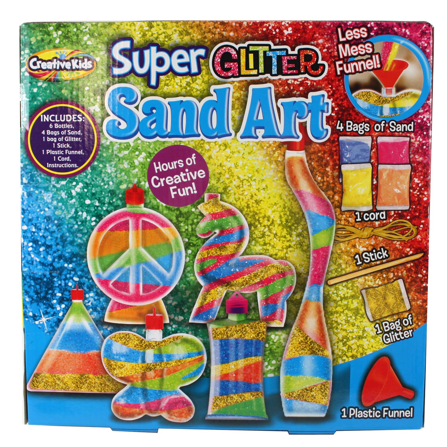 Super Glitter Sand Art Kit for Kids - DIY Craft Set for Creative Play, Party Favors & Sensory Activities - Vibrant Colors & Sparkling Texture