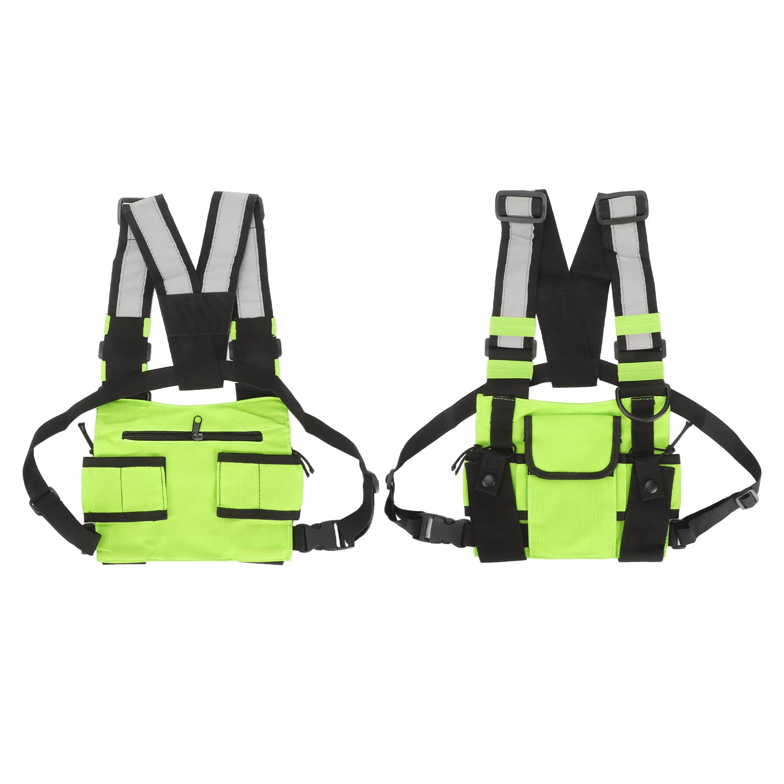 **Two-Way Radio Chest Harness Bag with Adjustable Shoulder Straps & Front Pouches - Universal Walkie Talkie Holder for Outdoor Activities, Hiking, Hunting & Security Work**