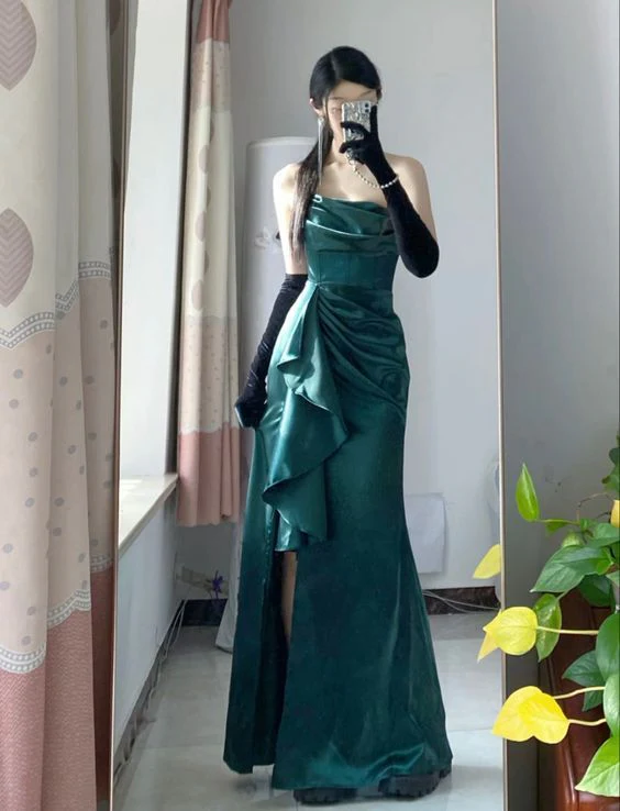 Elegant Long Satin Prom Dress for Women - Formal Evening Gown for Homecoming, Birthday Party & Special Occasions | Style J4829 | Plus Size Options Available