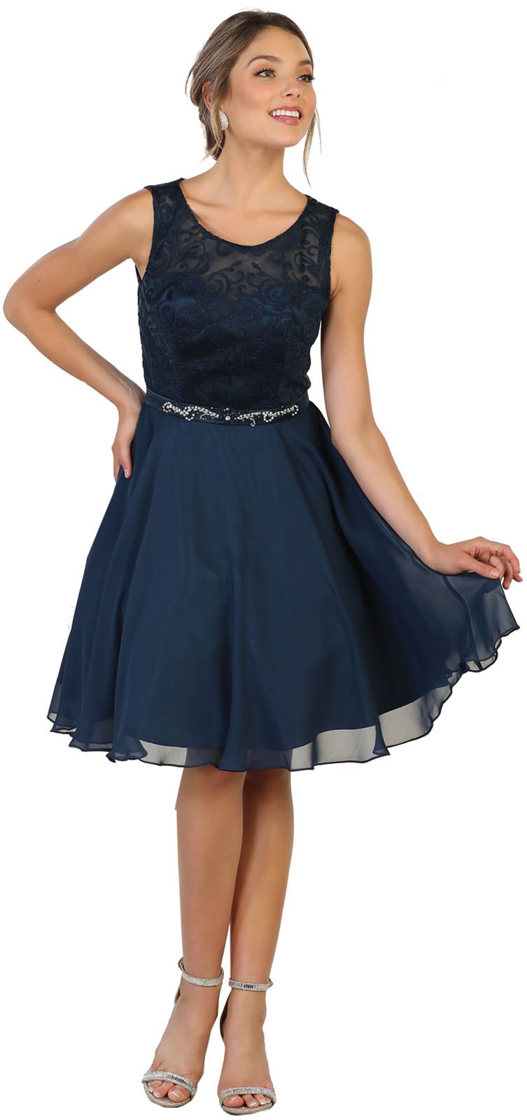 May Queen Formal Dress Shops FDS1521 Short Semi-Formal Graduation Dress for Prom, Homecoming & Special Occasions