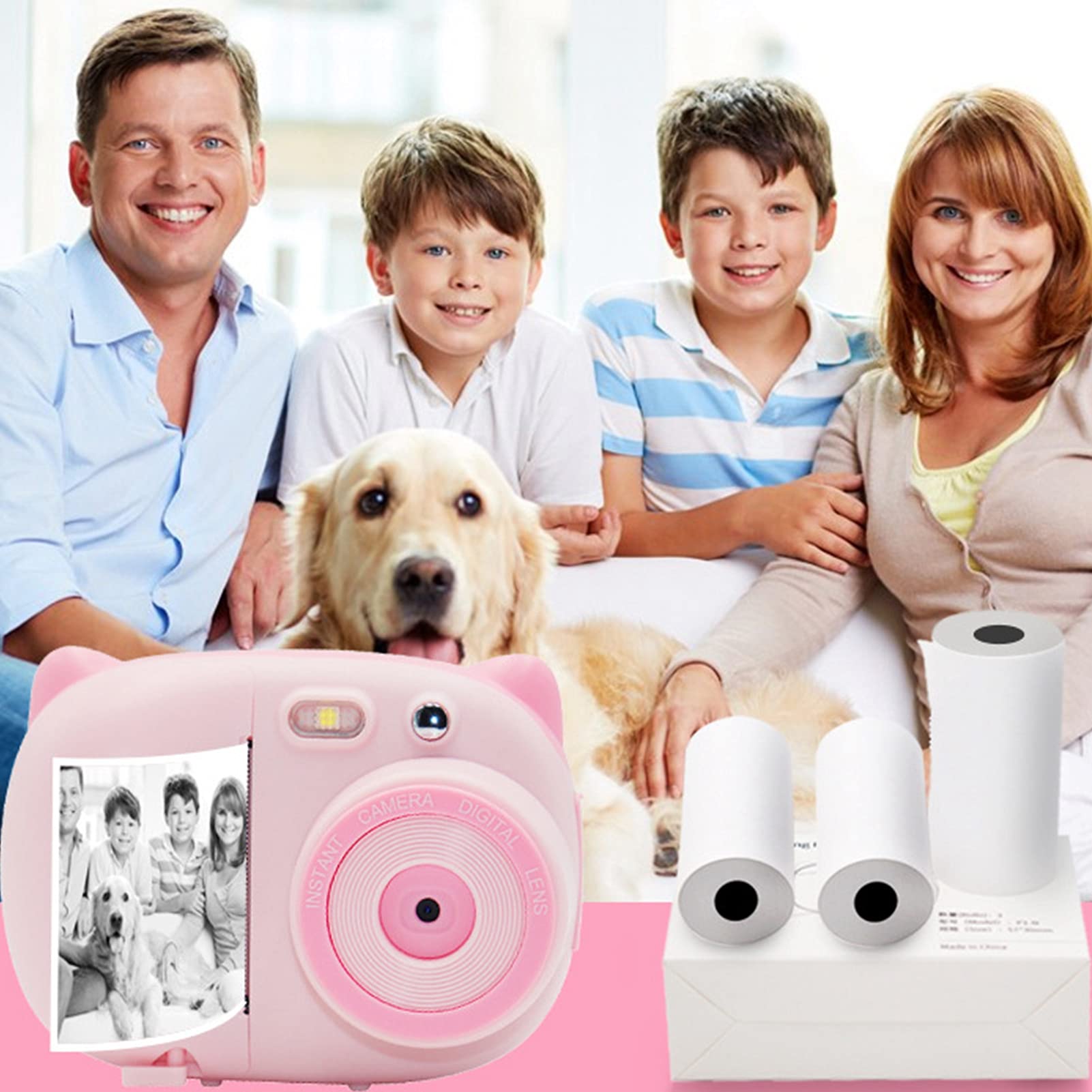 3 Rolls 57x30mm/2.2x1.2in Thermal Printing Paper - Premium Wood Pulp Material for Pocket Printers & Child Cameras (80 Photos per Roll) - Perfect for Kids' Instant Photos, DIY Projects & Memory Keeping