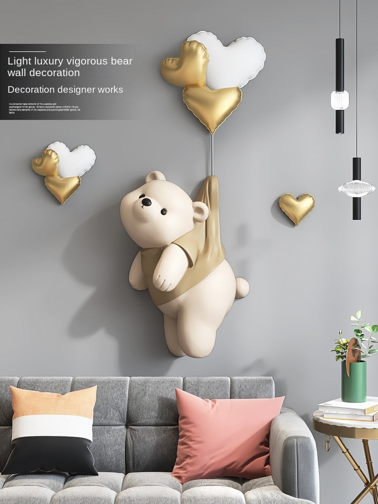 Cute Teddy Bear Wall Decor - Adorable Bear Wall Hanging for Nursery, Kids Room & Home Decoration | Perfect for Baby Showers, Birthday Gifts & Cozy Bedroom Aesthetics