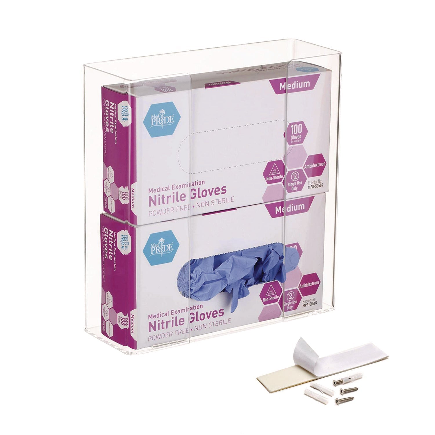 AdirMed Clear Acrylic Glove Dispenser - Double Box Capacity (10.2